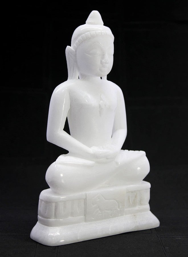 ESPLANADE Mahaveer Jain Mahavir Swami Murti Statue Idol Sculpture - Marble Stone - 6.5" Inches - White - Image 5